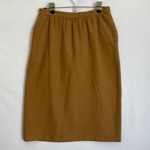Dalton VTG Women Sz S 4-6 Wool Camel Hair Skirt Midi A-Line with pockets Lined